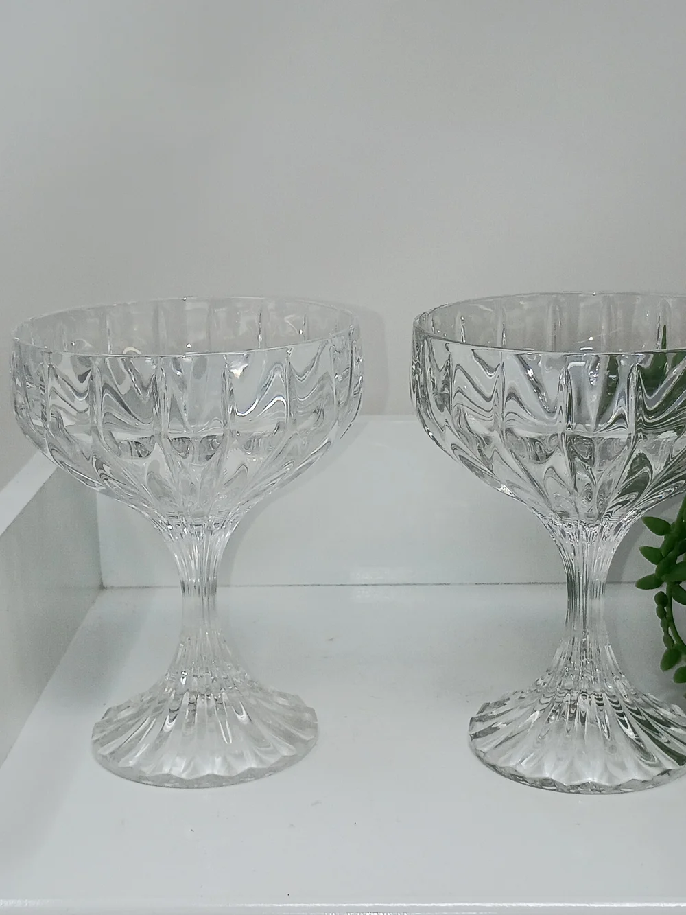 Set of 2 Mikasa Park Lane Pressed Glass Dessert Coupe Glasses